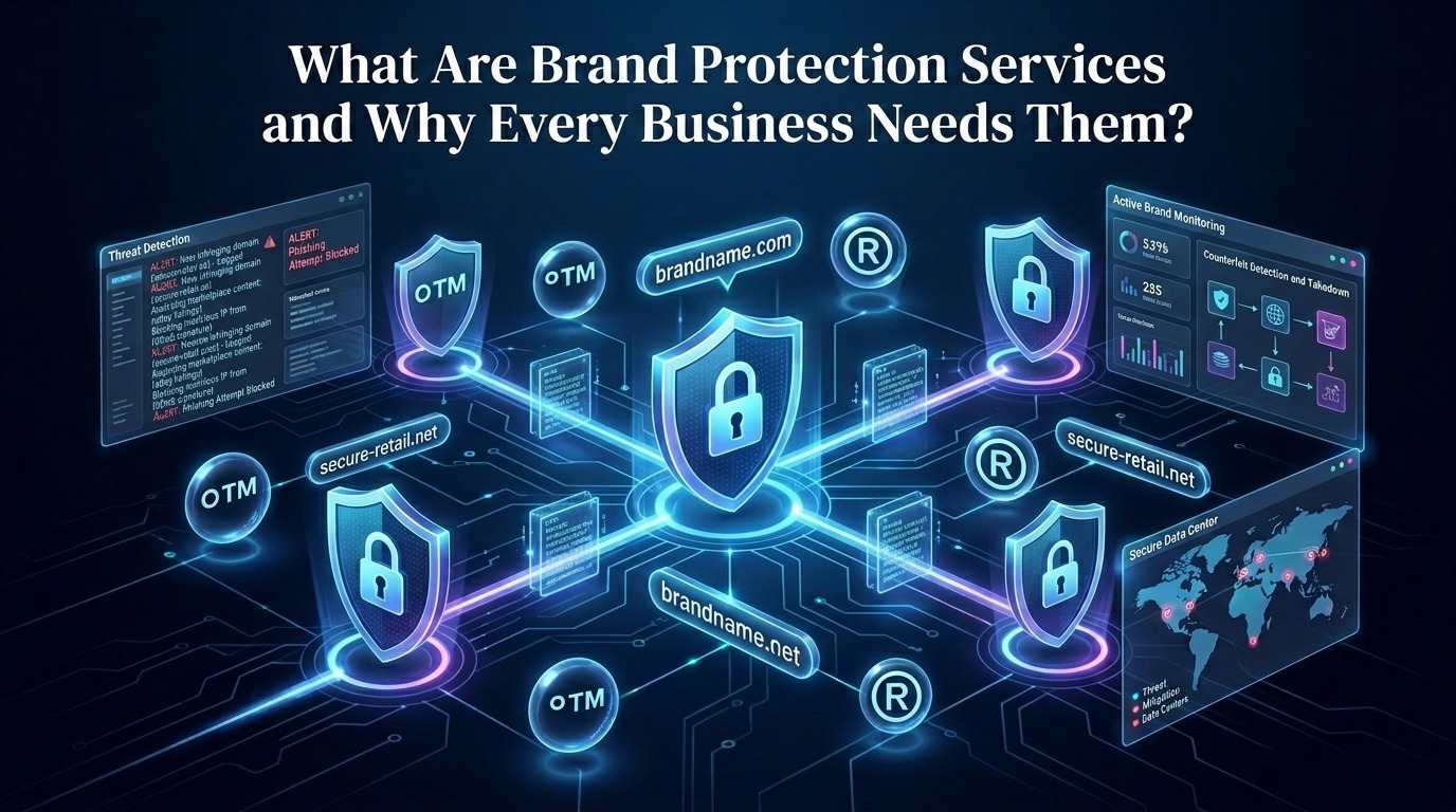Brand protection services securing trademarks and online brand safety against fraud